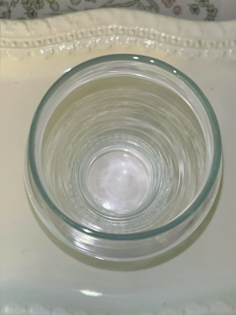 Clear Glass Hurricane Lamp Shade with Beaded Rim